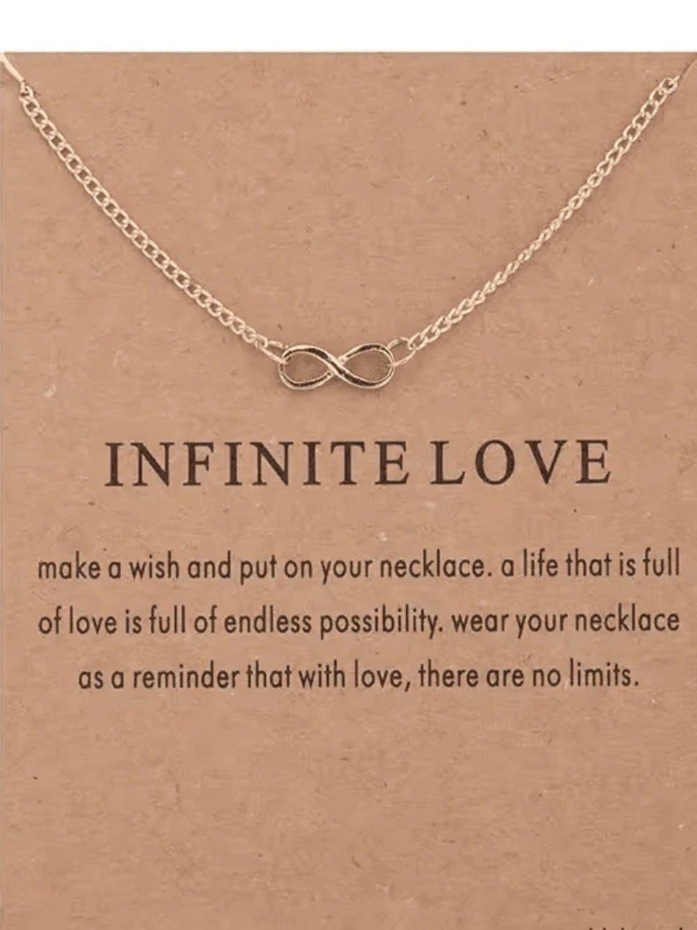 NWT Silver Infinity Necklace Infinite Love